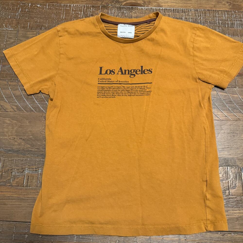 Cactus Boys Los Angeles LA Yellow Mustard T-Shirt Boys 11/12 Casual